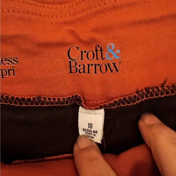 Croft & Barrow Burnt Orange, Capris Sz 10, Stretch, High Rise, Pockets, NWOT - Picture 3 of 4